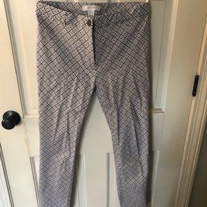 Blue Patterned Work Pants (Size 8)
